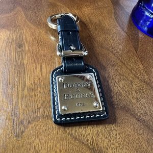 DOONEY AND BOURKE BLACK LEATHER KEY FOB